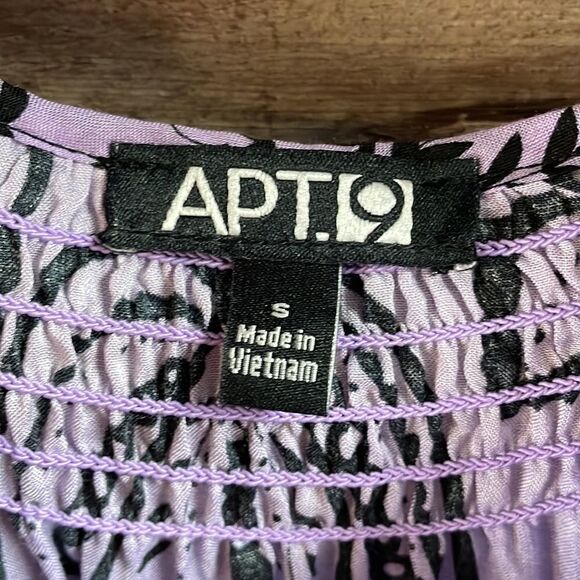 Apt 9 Ladies Scoop Neck Shirt Sleeve Blouse Top Small Purple Floral Paisley - Picture 5 of 7